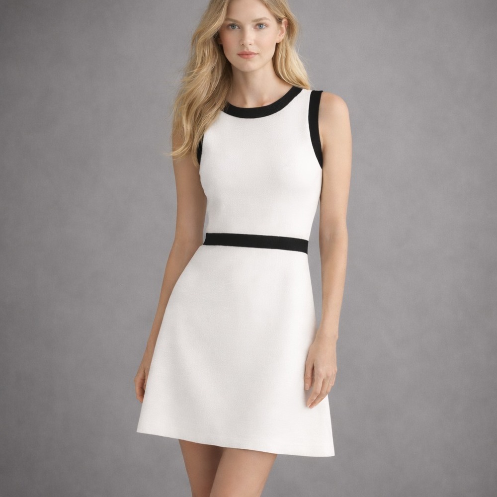 Zara Sz S Black White Monochromatic Bodycon Knee Length Office Party Date Night